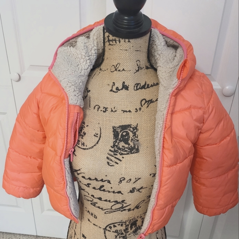 Girls Pink Puffer Jacket - Sm